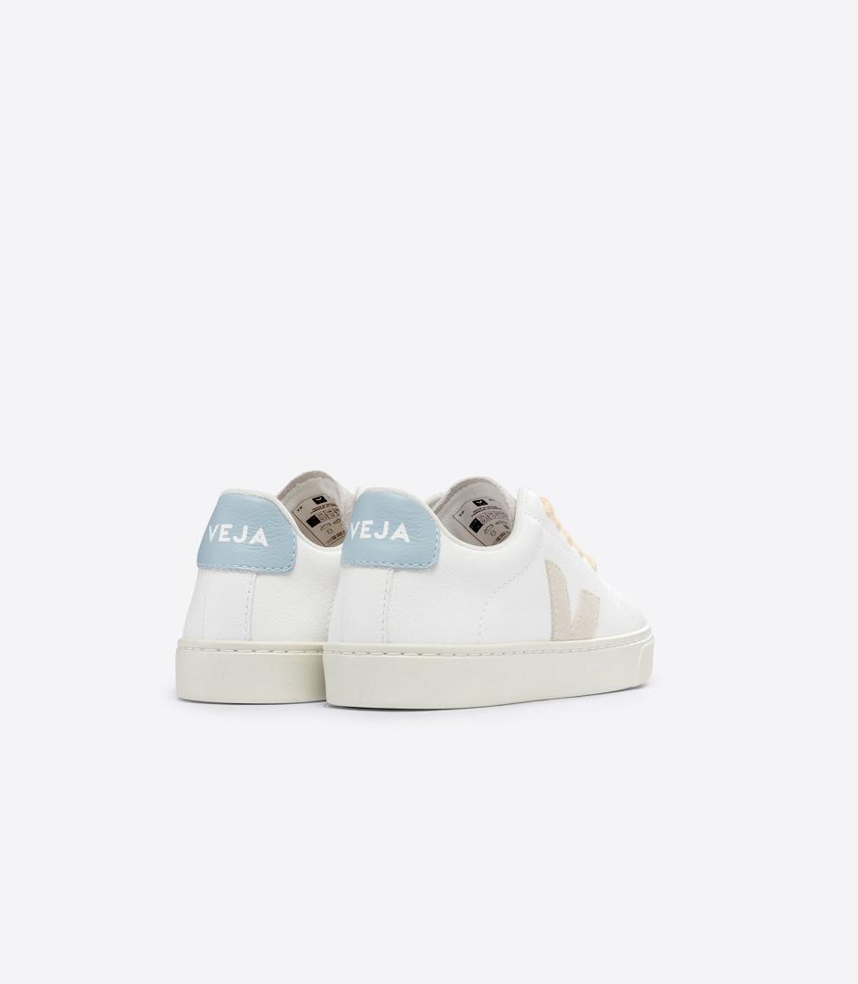 Esplar Veja Laces Chromefree Cuero Sable Steel Niños Blancas Gris | LCLSX49473