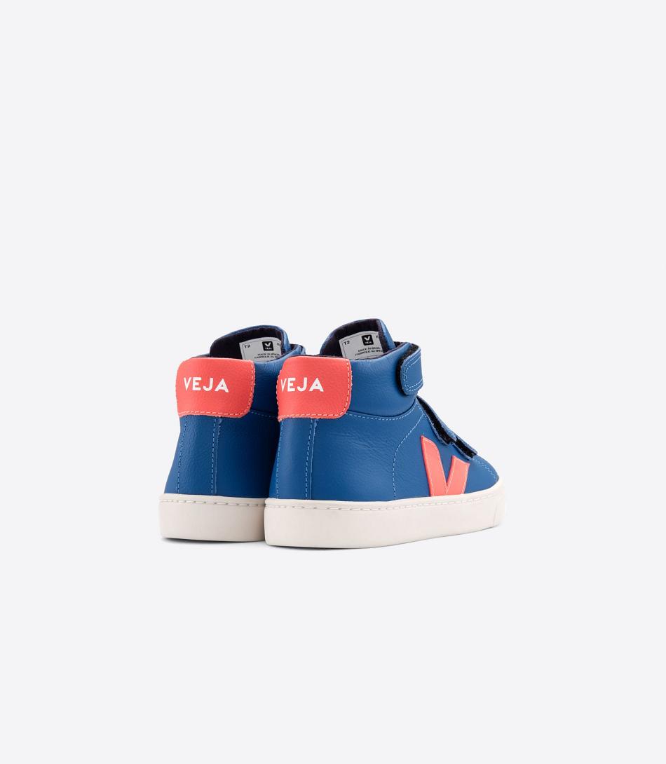 Kids Veja Esplar Mid Chromefree Cuero Fluo Outlet Indigo Naranjas | CLJKU39416