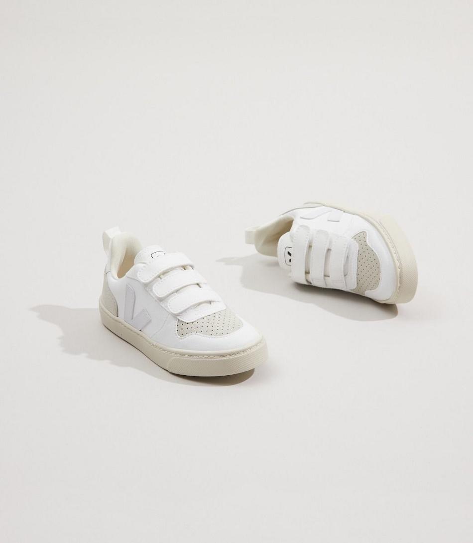 Kids Veja V-10 Cwl Natural Vegan Blancas Beige | ECLVG28798