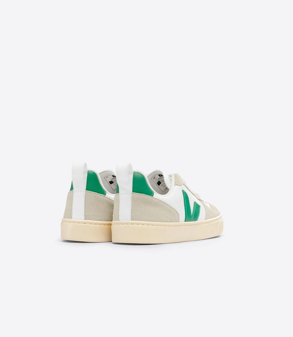 V-10 Veja Chromefree Cuero Emeraude Almond Niños Blancas | ECLVG67291