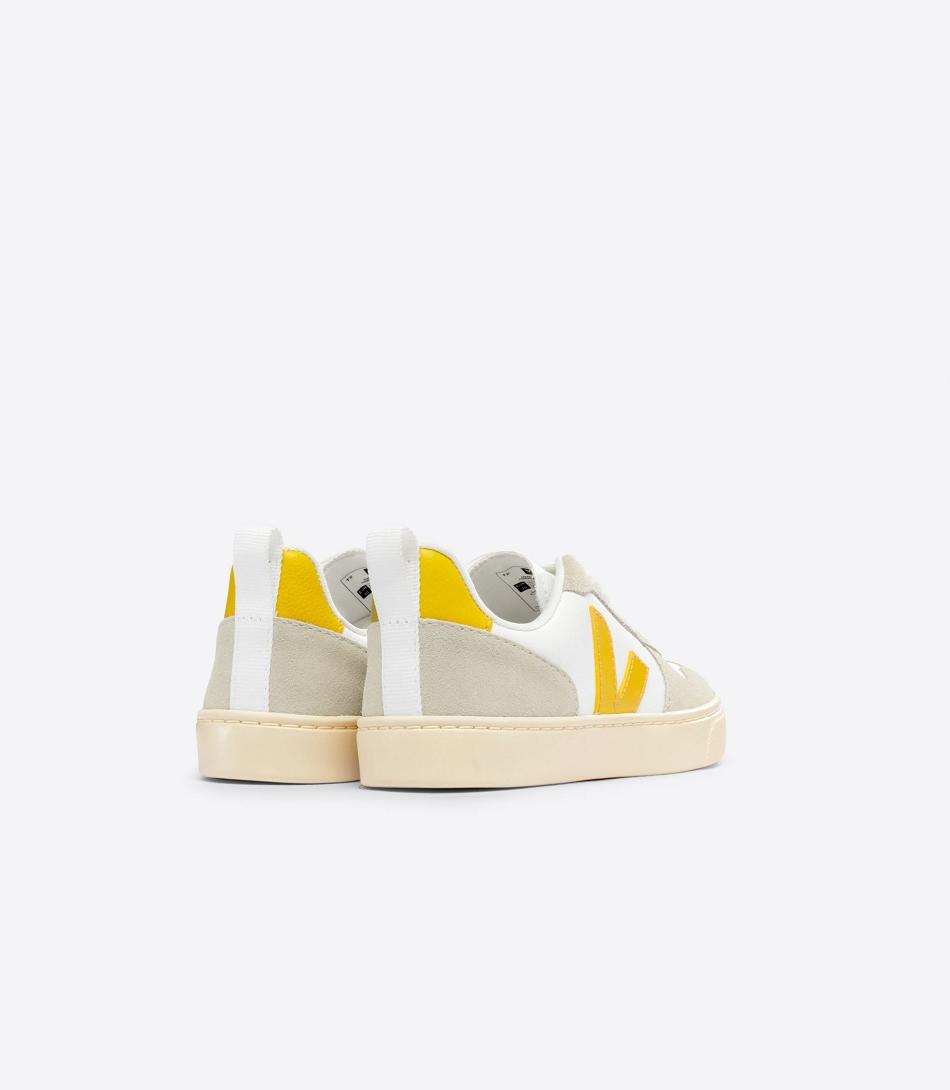 V-10 Veja Chromefree Cuero Ouro Almond Niños Blancas | ECLHC30192