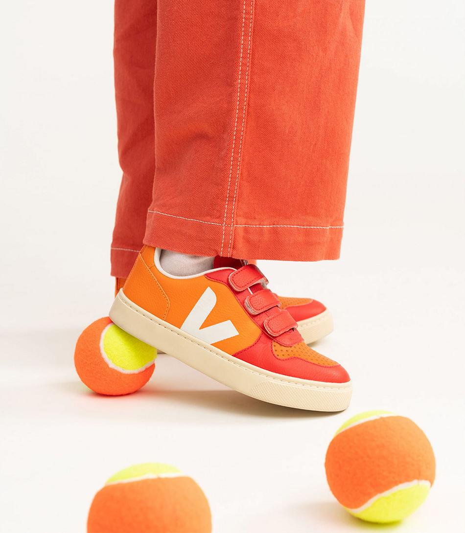 V-10 Veja Chromefree Cuero Tao Orange Niños Naranjas | CLQCS97325