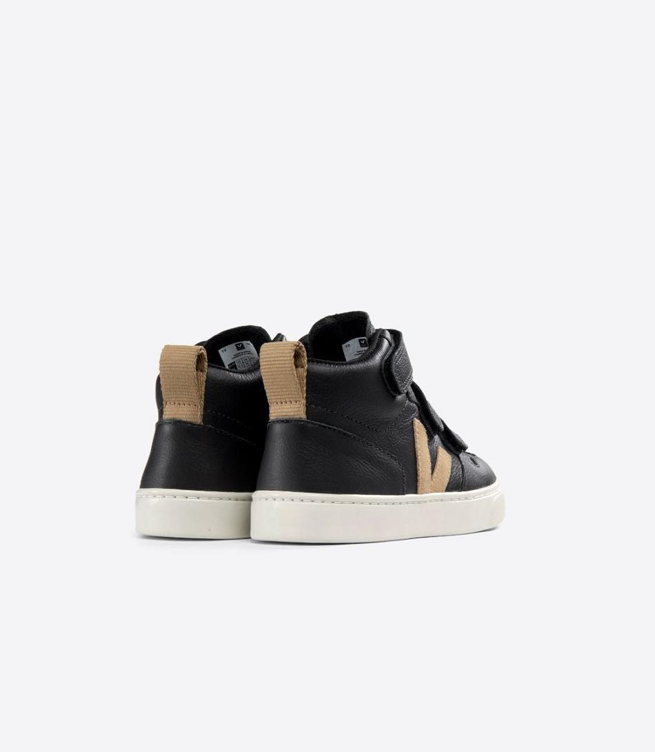 V-10 Veja Mid Chromefree Cuero Dune Niños Negras | SCLVO86270