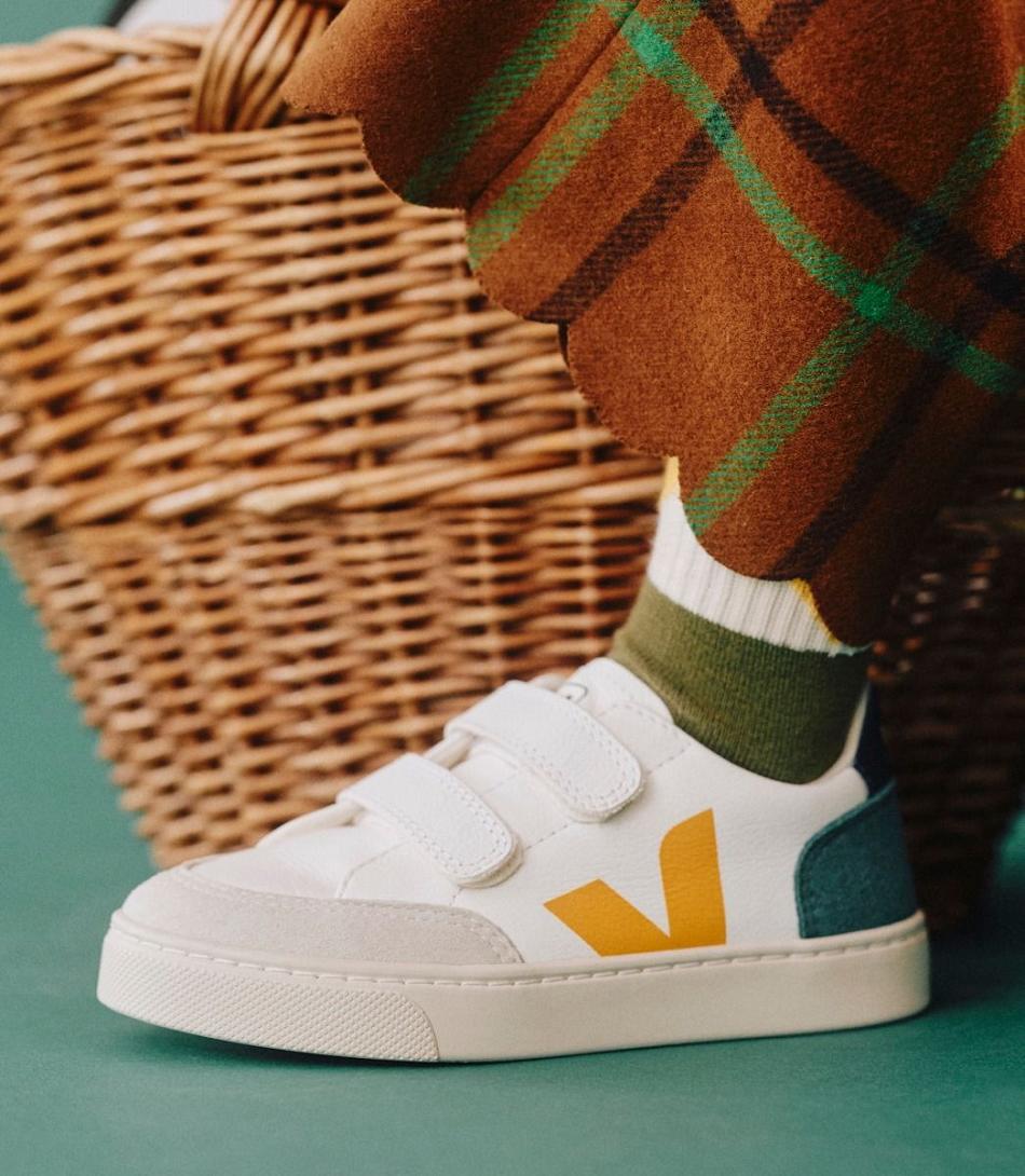 V-12 Veja Chromefree Cuero Multico Brittany Niños Blancas | ZCLMJ85233