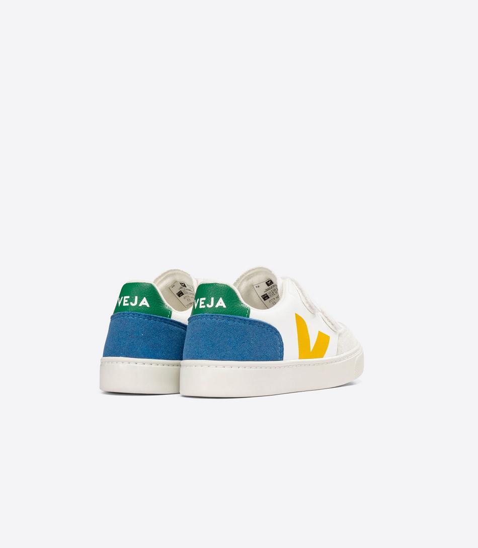 V-12 Veja Chromefree Cuero Multico Niños Blancas Indigo | CLJZR20637