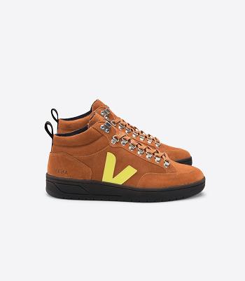 Adults Veja Roraima Bastille Gamuza Tuile Jaune Fluo Outlet Marrones | MCLHR25477