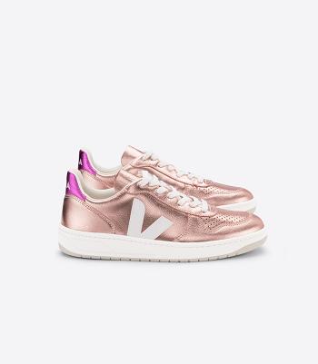 Adults Veja V-10 Cuero Nacre Fushia Outlet Blancas | CLJVR78333