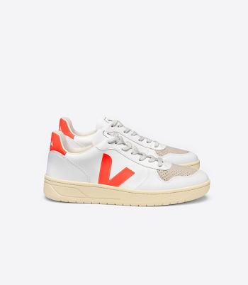 Adults Veja V-10 Cwl Fluo Vegan Blancas Naranjas | XCLBH92523