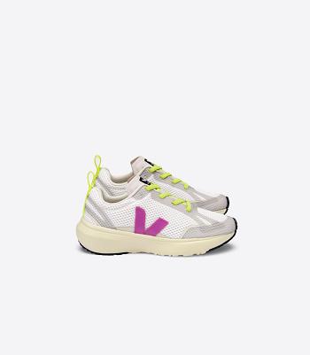 Kids Veja Canary Elastic Laces Ultraviolet Outlet Blancas | CLEGJ43486