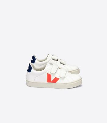 Kids Veja Esplar Chromefree Cuero Fluo Cobalt Outlet Blancas Naranjas Azules Oscuro | ECLVG71172