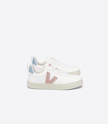 Kids Veja V-10 Laces Cwl Babe Vegan Blancas Azules | CLZDE32938