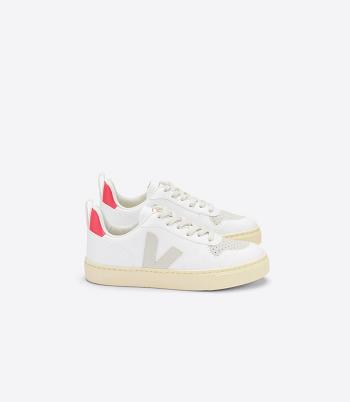 Kids Veja V-10 Laces Cwl Pierre Rose Fluo Vegan Blancas Rosas | BCLSD86125