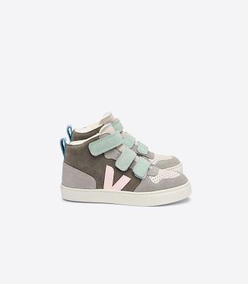 Kids Veja V-10 Mid Fured Gamuza Multico Moonrock Outlet Gris | ECLVG90156