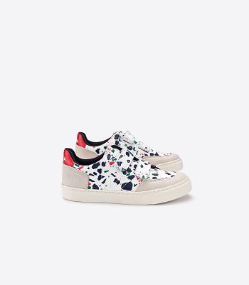 Kids Veja V-12 Cuero Terrazzo Pekin Outlet Blancas | ZCLMJ64562