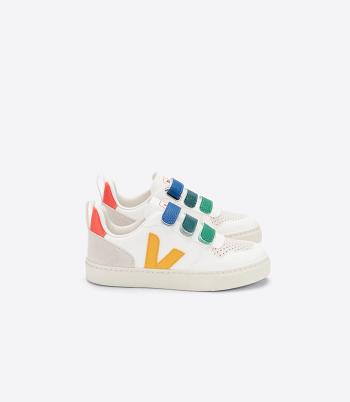 V-10 Veja Chromefree Cuero Multico Ouro Niños Blancas | YCLGT92902