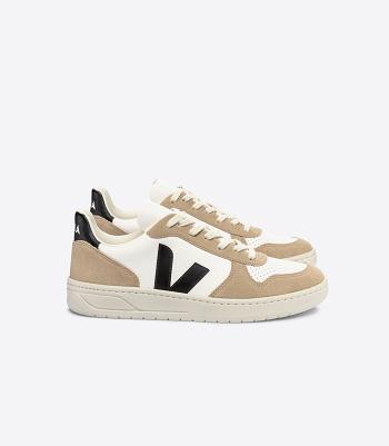 V-10 Veja Chromefree Cuero Sahara Hombre Blancas Negras | FCLHY17883