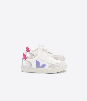 V-12 Veja Chromefree Cuero Multico Niños Plateadas | SCLNY14554